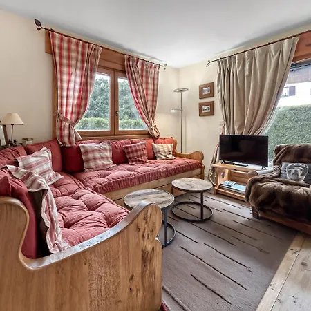 Cosy T3 Avec Terrasse, Jardin & Garage Lägenhet Megève